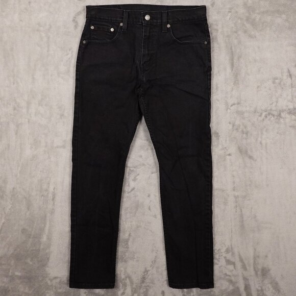 Levi's Jeans 502 taper men's 30x32 black denim red tab - Picture 1 of 14